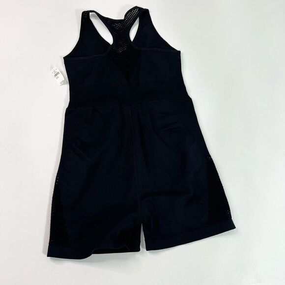 Aerie Romper Playsuit Womens XL Black Mesh Seamless Racerback Sleeveless NWT - Picture 9 of 11